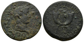 Tiberius AE Dupondius, Commagene Tiberius (14-37 AD). AE Dupondius (29mm, 15.4 g), Commagene, 19-20. Obv. TI•CAESAR•DIVI• AVGVSTI•F AVGVSTVS, Laureate...
