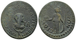 PAMPHYLIA, Side. Valerian II. Caesar, AD 255-258. Æ 11 Assaria (29mm, 16.4 g). Bare-headed, draped and cuirassed bust right resting on an eagle’s wing...
