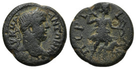 PAMPHYLIA, Perge. Caracalla (198-217 AD). AE Bronze (18mm 4.6 g) Obv: AY K M AY ANTΩNINOC CEB Draped, cuirassed and laureate bust, right. Rev: ΠΕΡΓΑΙΩ...