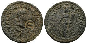 PAMPHYLIA, Side. Gallienus. AD 253-268. Æ 10 Assaria (31mm, 13.8 g). Laureate, draped, and cuirassed bust right; E (mark of value) before, arrow below...