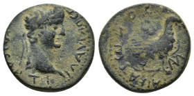 PHRYGIA, Amorium. Claudius, 41-54 AD. AE. (18mm, 4.8 g) Obv: ΤΙ ΚΛΑΥΔΙΟϹ ΓƐΡΜΑΝΙΚΟϹ ΚΑΙϹΑΡ. Laureate head of Claudius, right. Rev: ƐΠΙ ΠƐΔWΝΟϹ ΚΑΙ ΚΑΤ...
