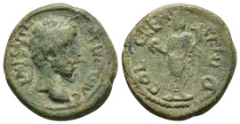 MARCUS AURELIUS (?) (161-180). AE (7.6 Gr. 23mm.)
 Laureate and cuirassed bust right. 
Rev. Homonoia standing facing, head left and holding patera and...