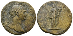 Trajan (98-117), Sestertius, Rome, AD 103-111 AE (23.9 Gr. 33mm.)
Laureate bust r., drapery on left Shoulder
Rev. Fortuna standing left, holding cor...