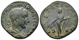Gordian III. AD 238-244. Æ Sestertius. (28mm, 18.4 g) IMP GORDIANVS PIVS FEL AVG. Laureate and draped bust right. / LAETITIA AVG N / S - C. Laetitia s...