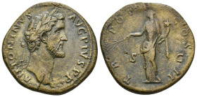 Antoninus Pius 138-161 AE Sestertius. (24.4 Gr. 33mm) Rome 
Laureate head right 
Rev. TR POT COS II, Pax standing left, holding branch and cornucopiae...