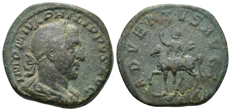 Philip I. AD 244-249. AE Sestertius (20.8 Gr. 29mm). Rome 
 Laureate, draped, an...