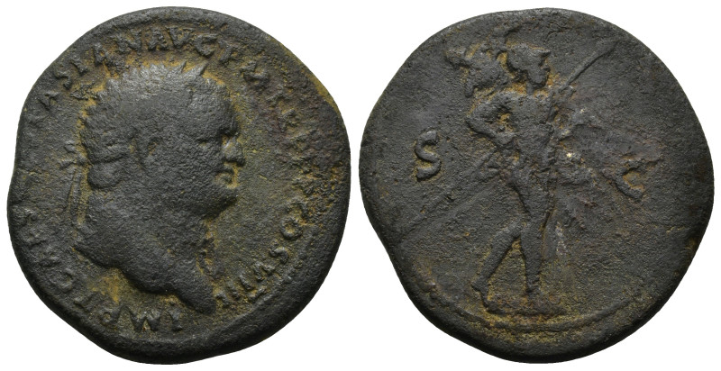 Titus. Sestertius. 72 AD. Rome. Ae (33mm, 23.9 g). Anv.: (T CAES VE)SPASIAN IMP ...