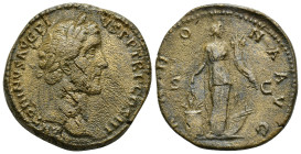 Antoninus Pius (138-161 AD). AE Sestertius (25.1 Gr. 31mm) Rome. 
 Laureate head right. 
Rev. Annona standing facing, head right, holding cornucopiae ...