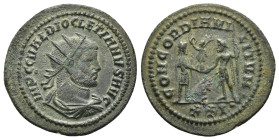 Diocletianus (284-305 AD). AE silvered Antoninianus (23mm, 3.8 g), Siscia (Sisak), 293-295. Obv. IMP CC VAL DIOCLETIANVS AVG Radiate, draped and cuira...