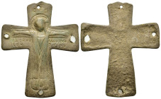 Byzantine Bronze Reliquary Cross (20.9 Gr. 67mm.)