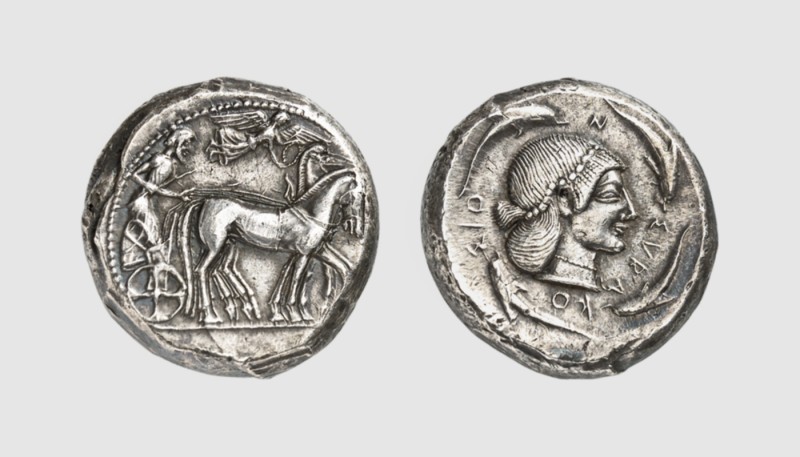 Sicily. Syracuse. AR Tetradrachm (17.49g), ca. 475 BC. Boehringer 228 (same dies...