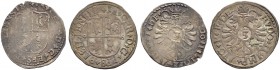 SCHWEIZ. Basel. Bistum Basel. Jakob Christoph Blarer von Wartensee, 1575-1608. Groschen 1596, Delsberg. (2 verschiedene Varianten). D.T. 1290c, HMZ 2-...