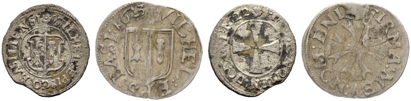 SCHWEIZ. Basel. Bistum Basel. Wilhelm Rink von Baldenstein, 1608-1628. Vierer 16...