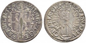 SCHWEIZ. Basel. Bistum Basel. Wilhelm Rink von Baldenstein, 1608-1628. Batzen 1624, Pruntrut. 1.30 g. Mich. 129 var. D.T. 1296. HMZ 2-127a (dieses Exp...