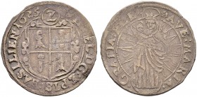 SCHWEIZ. Basel. Bistum Basel. Wilhelm Rink von Baldenstein, 1608-1628. 2 Batzen 1625, Pruntrut. Variante mit Wertzahl Z. 0.59 g. Mich. 125 var. D.T. 1...