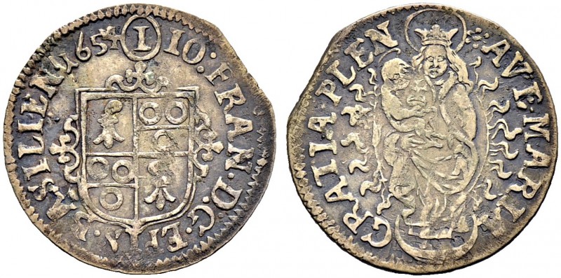 SCHWEIZ. Basel. Bistum Basel. Johann Franz von Schönau, 1651-1656. Batzen 1654, ...
