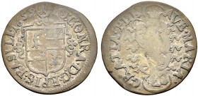 SCHWEIZ. Basel. Bistum Basel. Johann Konrad I. von Roggenbach, 1656-1693. Batzen 1659, Pruntrut. 1.34 g. Mich. 152 var. D.T. 1307d. HMZ 2-137d. Fast s...