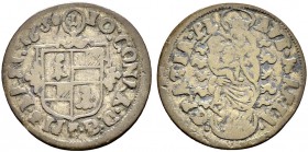 SCHWEIZ. Basel. Bistum Basel. Johann Konrad I. von Roggenbach, 1656-1693. Batzen 1660, Pruntrut. 1.28 g. Mich. 156. D.T. 1307e. HMZ 2-137e. Schön-sehr...