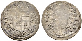 SCHWEIZ. Basel. Bistum Basel. Johann Konrad I. von Roggenbach, 1656-1693. Batzen 1662, Pruntrut. 1.39 g. Mich. 160 var. D.T. 1307g. HMZ 2-137g. Schön-...