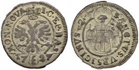 SCHWEIZ. Basel. Bistum Basel. Johann Konrad II. von Reinach-Hirzbach, 1705-1737. Schilling 1727, Pruntrut. Mich. 217. D.T. 710h. HMZ 2-150h. Gutes seh...