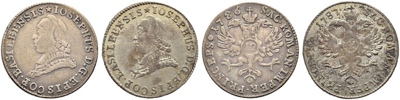 SCHWEIZ. Basel. Bistum Basel. Joseph Sigismund von Roggenbach, 1782-1793. 12 Kre...
