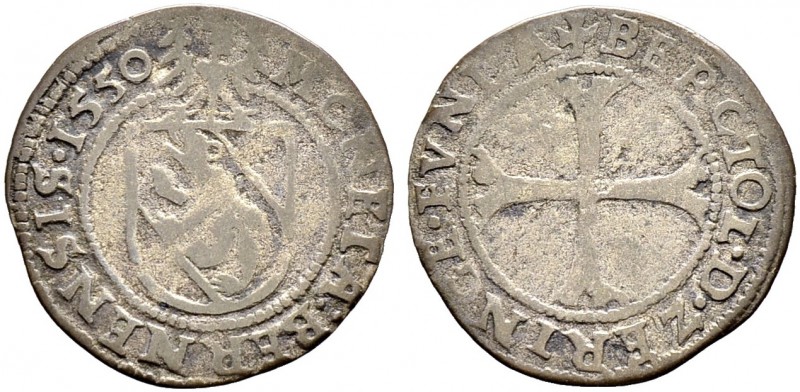 SCHWEIZ. Bern. Stadt und Kanton. Halbbatzen 1550, Bern. 1.40 g. Lohner 742 var. ...