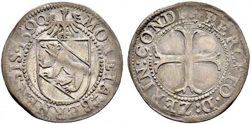 SCHWEIZ. Bern. Stadt und Kanton. Halbbatzen 1590, Bern. 1.79 g. Lohner 749. HMZ ...