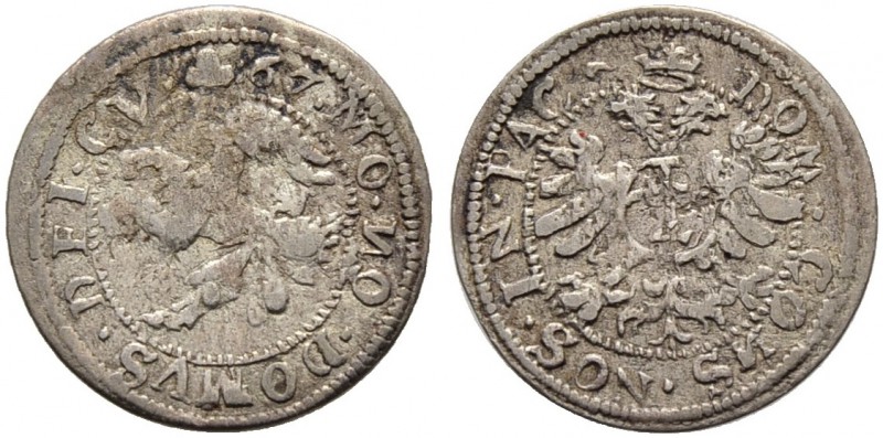 SCHWEIZ. Graubünden. Gotteshausbund. Halbbatzen 1567, Chur. 1.36 g. dlR. 94 var....