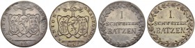 SCHWEIZ. Graubünden. Graubünden, Kanton. Batzen 1807, Bern. Zwei leichtgradig differierende Stempelvarianten. Jaeger/Lavanchy 2. D.T. 180. HMZ 2-605a....