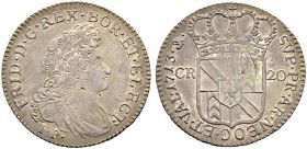 SCHWEIZ. Neuenburg/Neuchâtel. Könige von Preussen. Friedrich I. 1707-1713. 20 Kreuzer 1713, Neuchâtel. Variante mit Stempelschneiderzeichen I. P. unte...