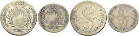 SCHWEIZ. Schwyz. Gulden 1797, Schwyz & 20 Schilling (Halbgulden) 1797. Beide Mzz. S rechts oberhalb Leiste. Verzierter Rand. Wielandt (Schwyz) 102, 10...