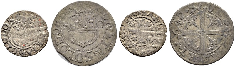 SCHWEIZ. Solothurn. Stadt und Kanton. Kreuzer 1640, Solothurn & Batzen 1642. Sim...