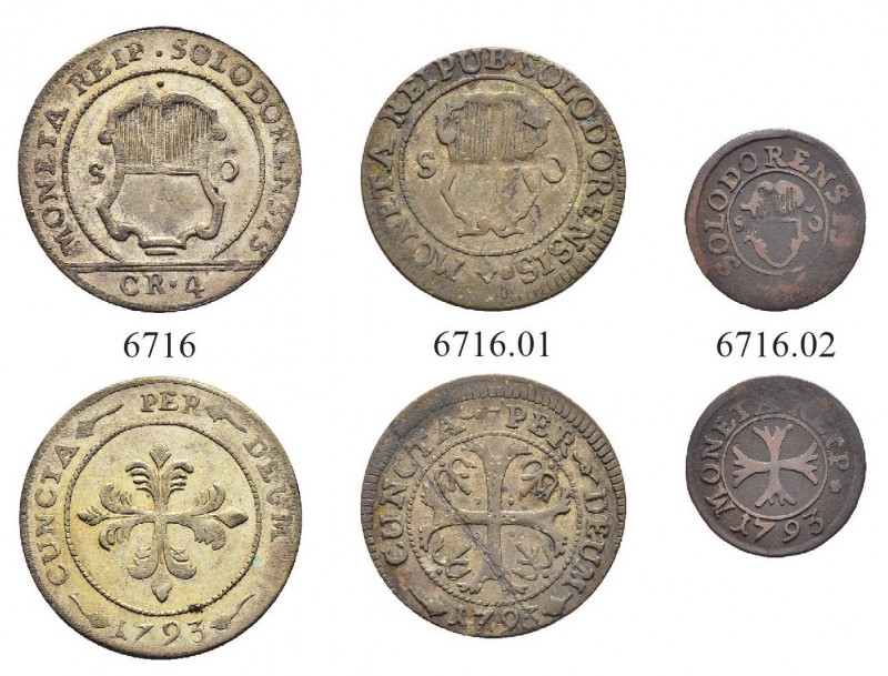 SCHWEIZ. Solothurn. Stadt und Kanton. Batzen 1793, Solothurn. Halbbatzen 1793 & ...