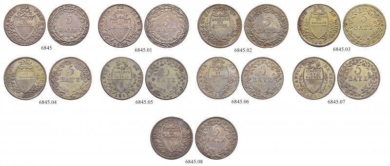 SCHWEIZ. Waadt/Vaud. Kanton. 5 Batzen 1805, Lausanne. Laubrand. 5 Batzen 1806. 5...