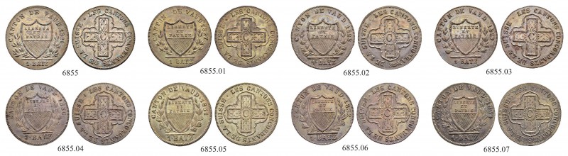 SCHWEIZ. Waadt/Vaud. Kanton. Batzen 1826, Lausanne. Batzen 1827. Batzen 1828. Ba...