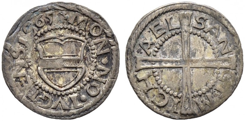 SCHWEIZ. Zug. Stadt und Kanton. Doppelvierer 1565, Zug. Mindere Jahreszahl 65. S...