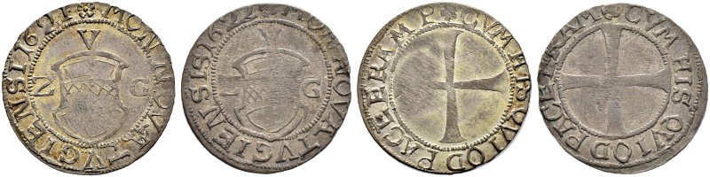 SCHWEIZ. Zug. Stadt und Kanton. Batzen 1621, Zug & Batzen 1622 mit geschweiftem ...