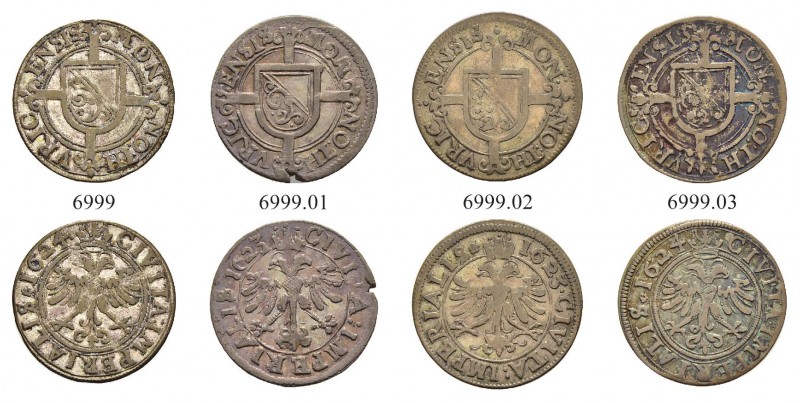 SCHWEIZ. Zürich. Stadt und Kanton Zürich. Batzen 1623, Zürich. Zwei Varianten, d...