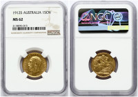 Australia Sovereign 1912 S NGC MS 62