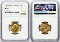 Australia Sovereign 1914 M NGC MS 62