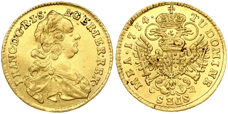 Holy Roman Empire, Austria. Franz I (1745-1765). Ducat 1754 CA, Vienna. Gold 3.4...