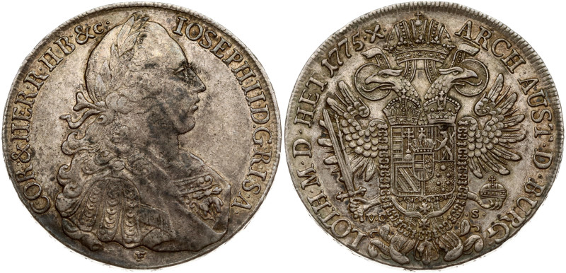 Holy Roman Empire. Joseph II (1765-1780). Taler 1775 VCS/ F Hall. Silver 27.80 g...