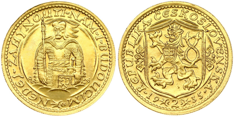Czechoslovakia. 2 Ducats 1935. Gold 6.98 g. Mintage 2 577 pcs. Fr. 1; KM 9.
Est...