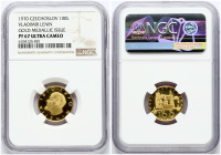 Czechoslovakia Gold Medal 1970 Lenin 100 Years NGC PF67 ULTRA CAMEO ONLY PCS COIN IN HIGHER GRADE