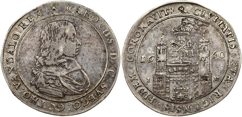 Sweden. Karl XI (1660-1697). Taler 1660 Riga. Silver. Ahlström 92; Haljak II 156...