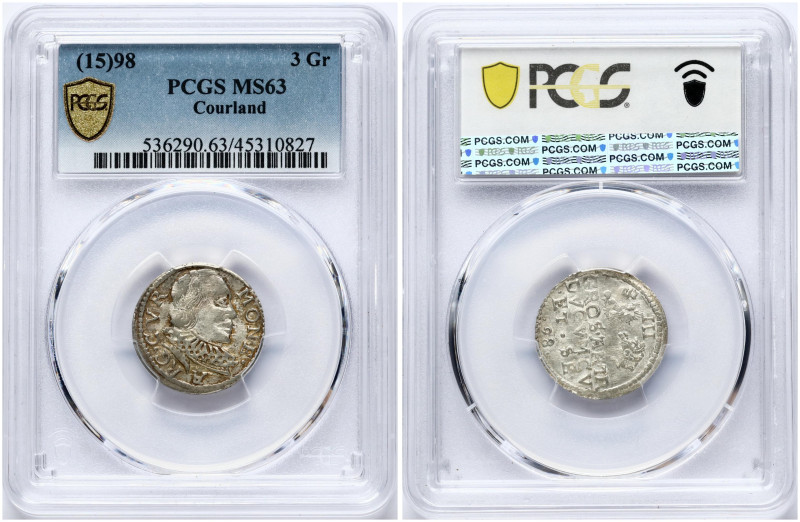 Courland. Wilhelm Kettler (1587-1616). Trojak 1598 Mitau. Silver. KM-4. Kop 4042...