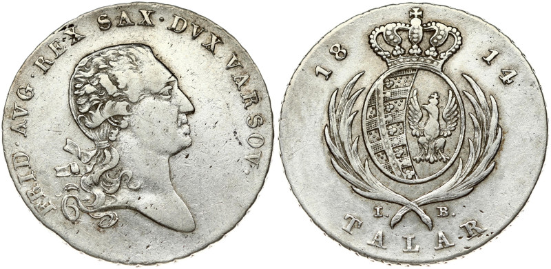 Poland, Duchy of Warsaw. Friedrich August I(1808-1814). Taler 1814 IB, Warsaw. M...