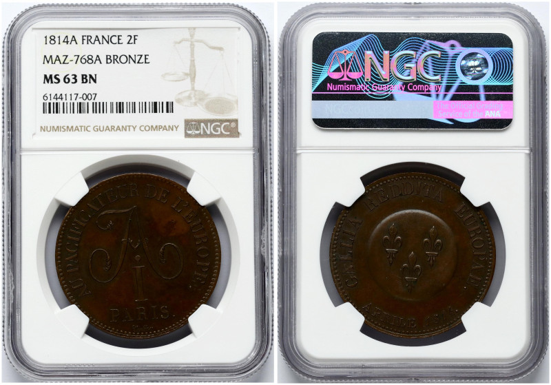 Rossica, France. Module 2 Francs 1814 In memory of the Emperor Aleksander I - GA...