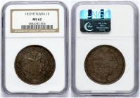 Russia Rouble 1837 СПБ-НГ NGC MS 62