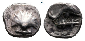 Calabria. Tarentum circa 420-228 BC. Hemiobol AR